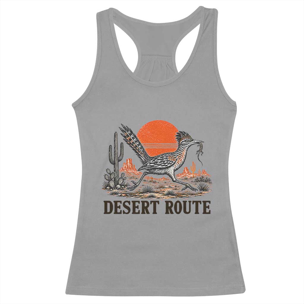 Arizona Roadrunner Bird Desert Landscape Cactus Racerback Tank Top TS14 Sport Gray Print Your Wear