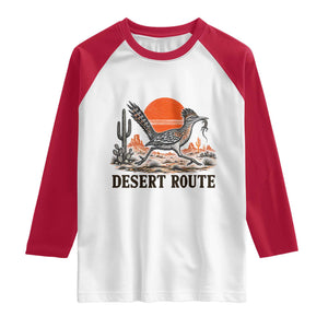 Arizona Roadrunner Bird Desert Landscape Cactus Raglan Shirt TS14 White Red Print Your Wear