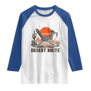 Arizona Roadrunner Bird Desert Landscape Cactus Raglan Shirt TS14 White Royal Print Your Wear