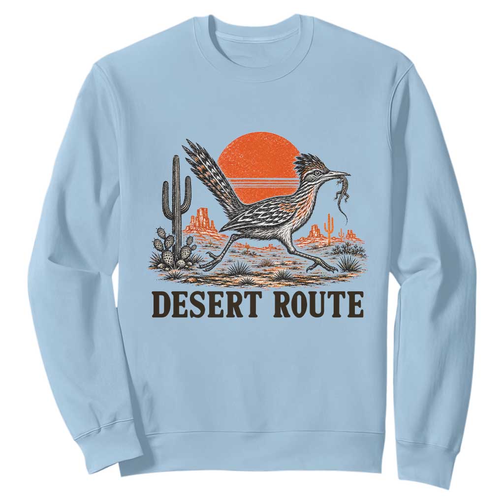 Arizona Roadrunner Bird Desert Landscape Cactus Sweatshirt TS14 Light Blue Print Your Wear