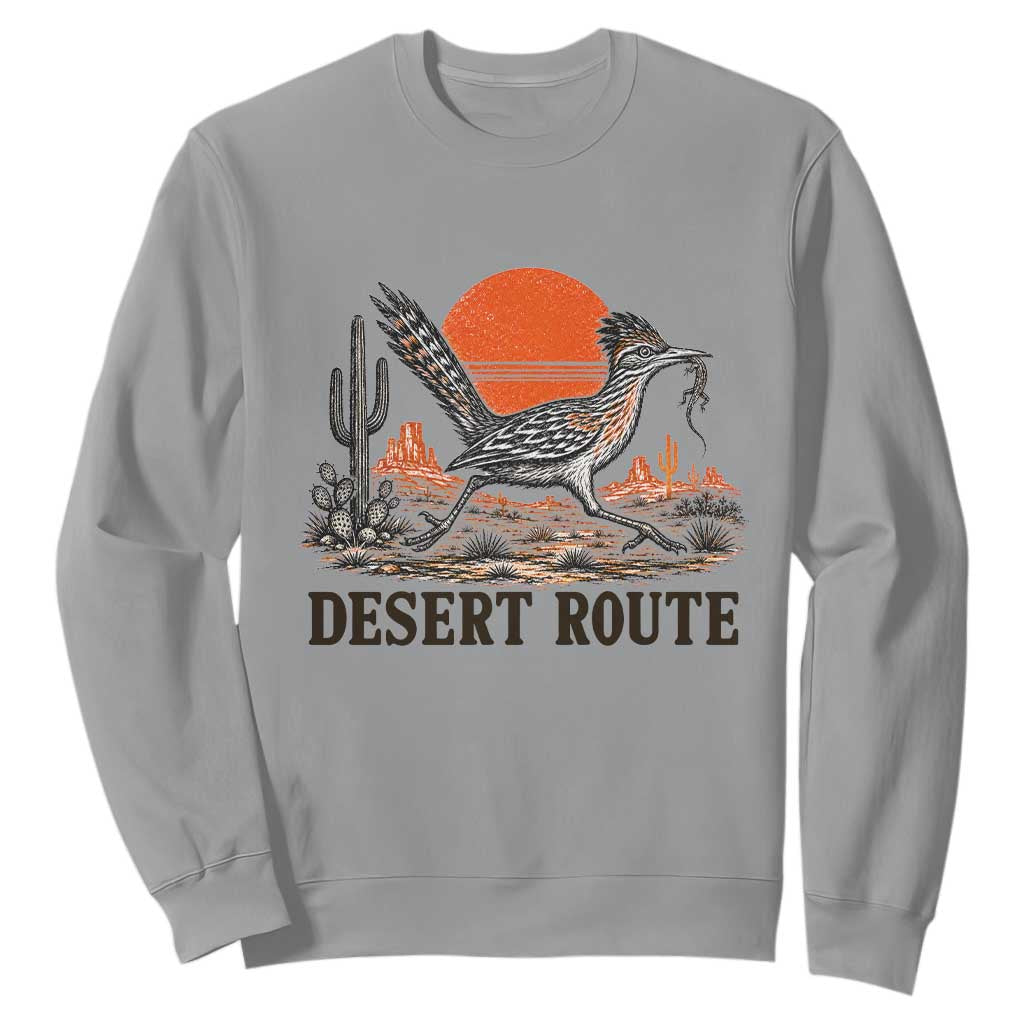Arizona Roadrunner Bird Desert Landscape Cactus Sweatshirt TS14 Sport Gray Print Your Wear