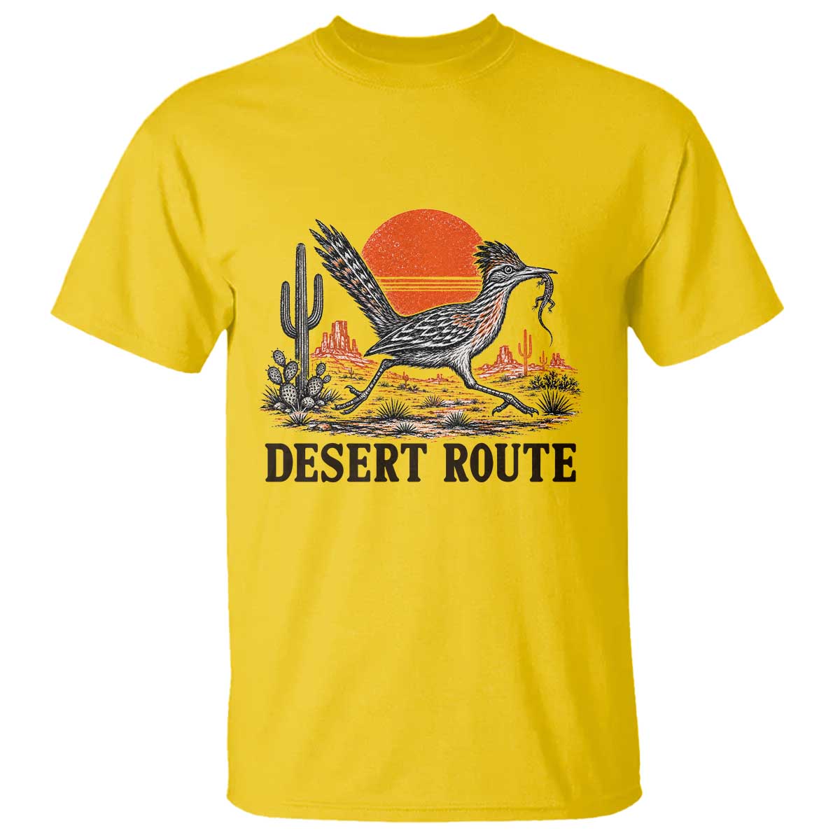 Arizona Roadrunner Bird Desert Landscape Cactus T Shirt TS14 Daisy Print Your Wear
