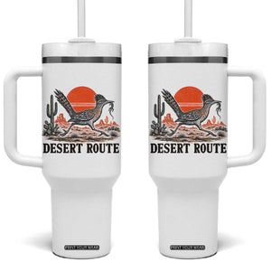 Arizona Roadrunner Bird Desert Landscape Cactus Tumbler With Handle TS14 One Size: 40 oz White Print Your Wear