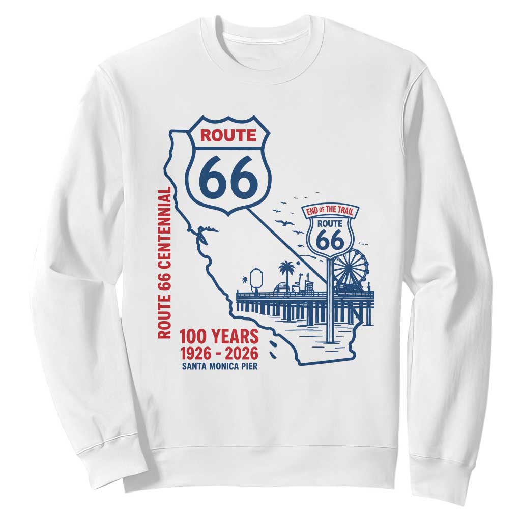 Route Highway 66 Santa Monica End of the Trail Sweatshirt California Road Trip Travel 100th Anniversary 2026