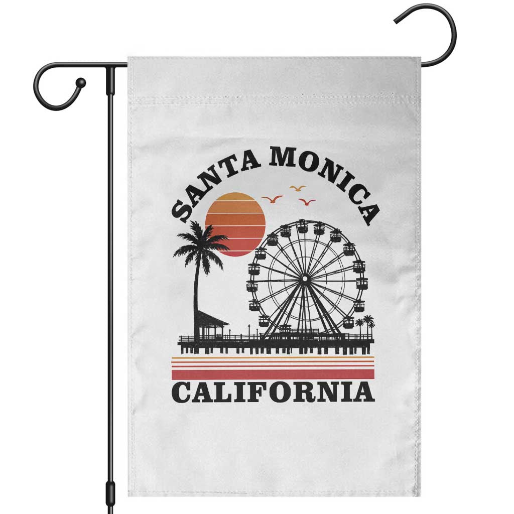 Santa Monica California CA Pier Garden Flag California Sunset Beach Souvenir Travel