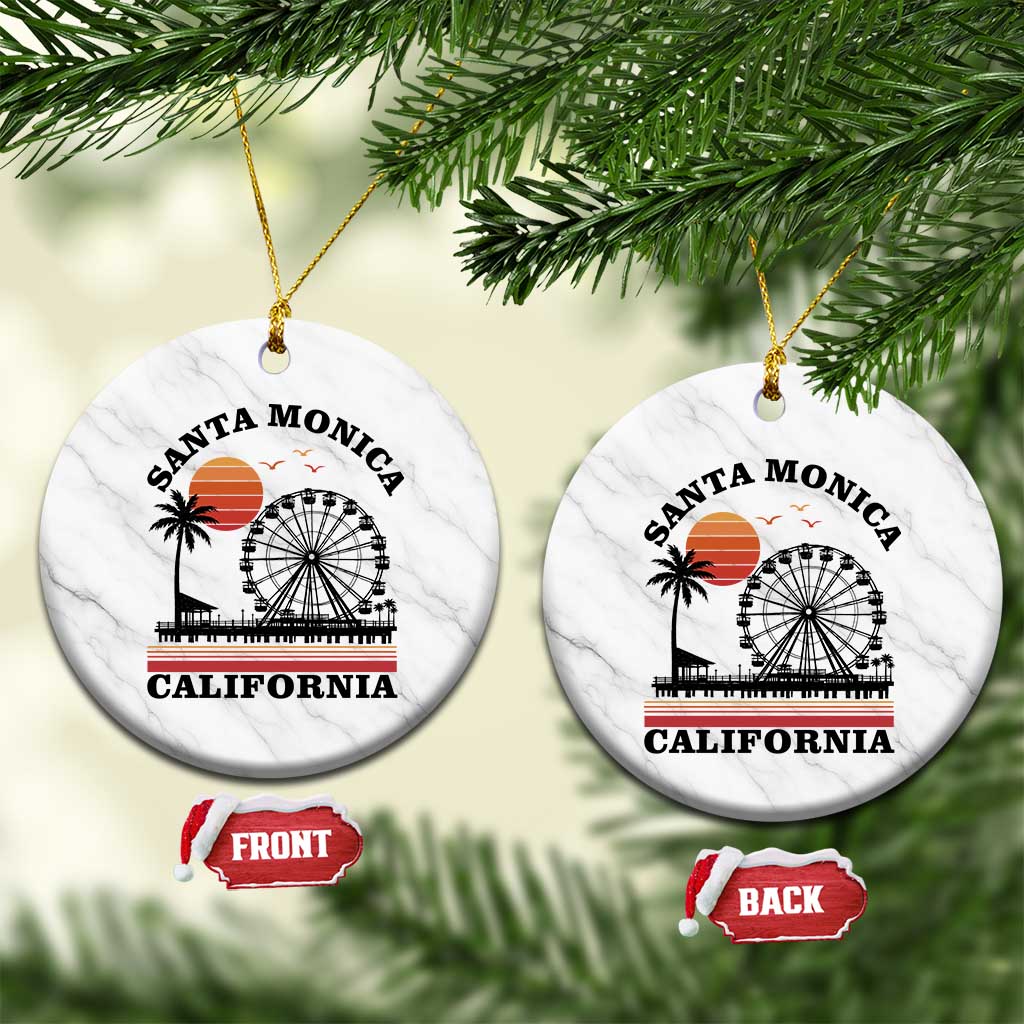 Santa Monica California CA Pier Ceramic Ornament California Sunset Beach Souvenir Travel