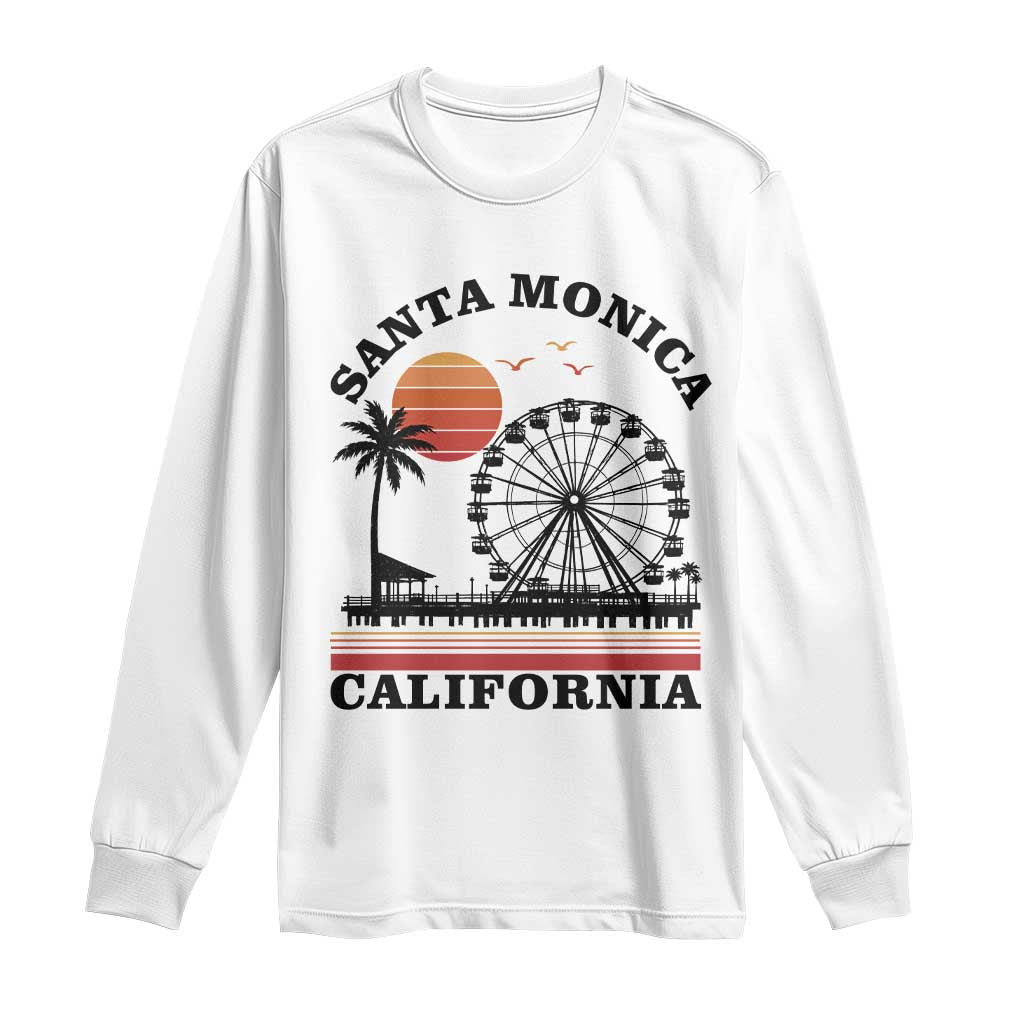 Santa Monica California CA Pier Long Sleeve Shirt California Sunset Beach Souvenir Travel