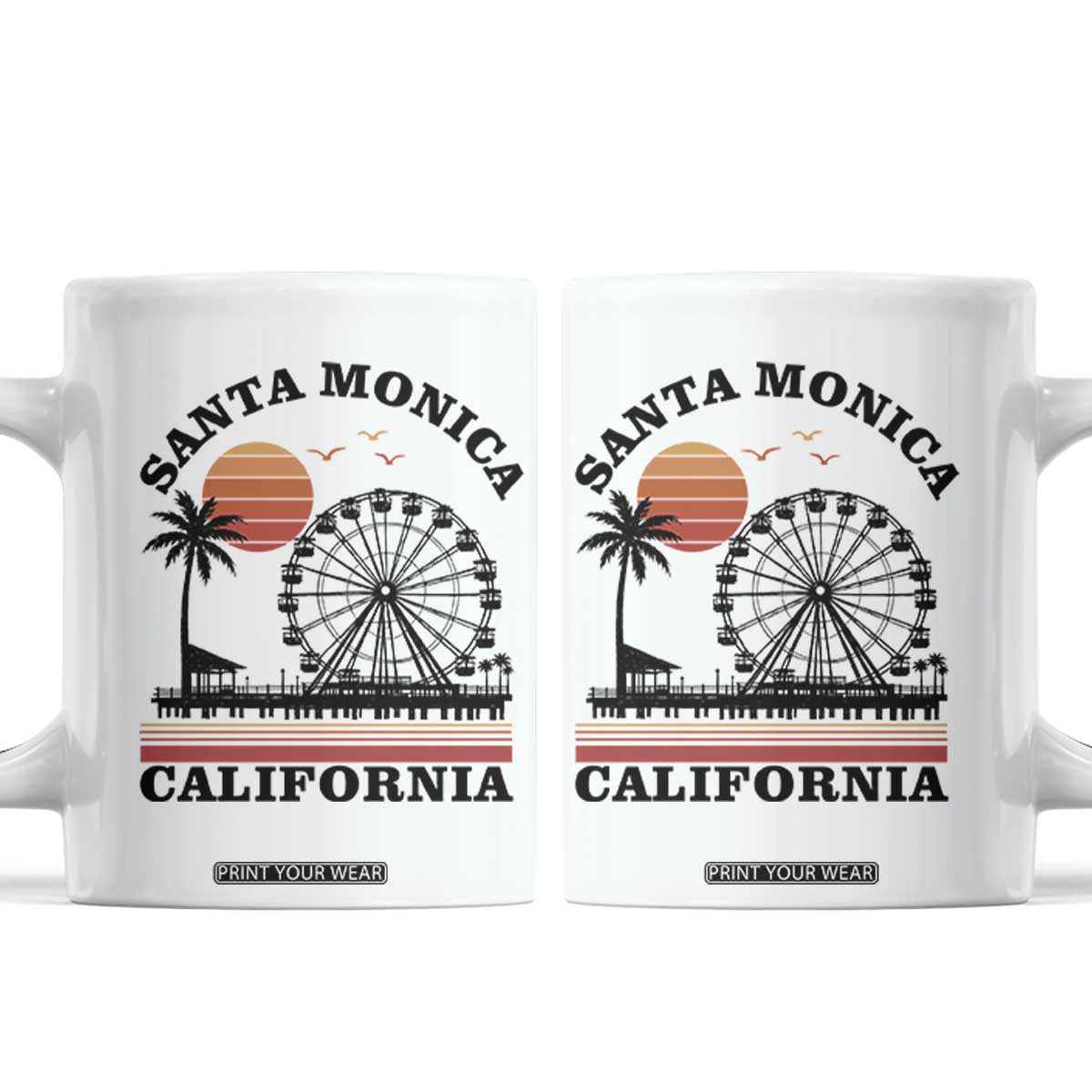 Santa Monica California CA Pier Coffee Mug California Sunset Beach Souvenir Travel