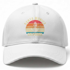 Santa Monica CA California Sunset Beach Souvenir Travel Baseball Cap