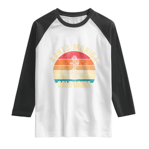Santa Monica CA California Sunset Beach Souvenir Travel Raglan Shirt