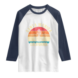 Santa Monica CA California Sunset Beach Souvenir Travel Raglan Shirt