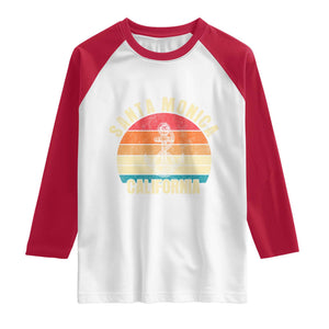 Santa Monica CA California Sunset Beach Souvenir Travel Raglan Shirt