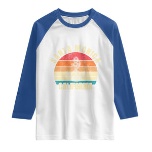 Santa Monica CA California Sunset Beach Souvenir Travel Raglan Shirt
