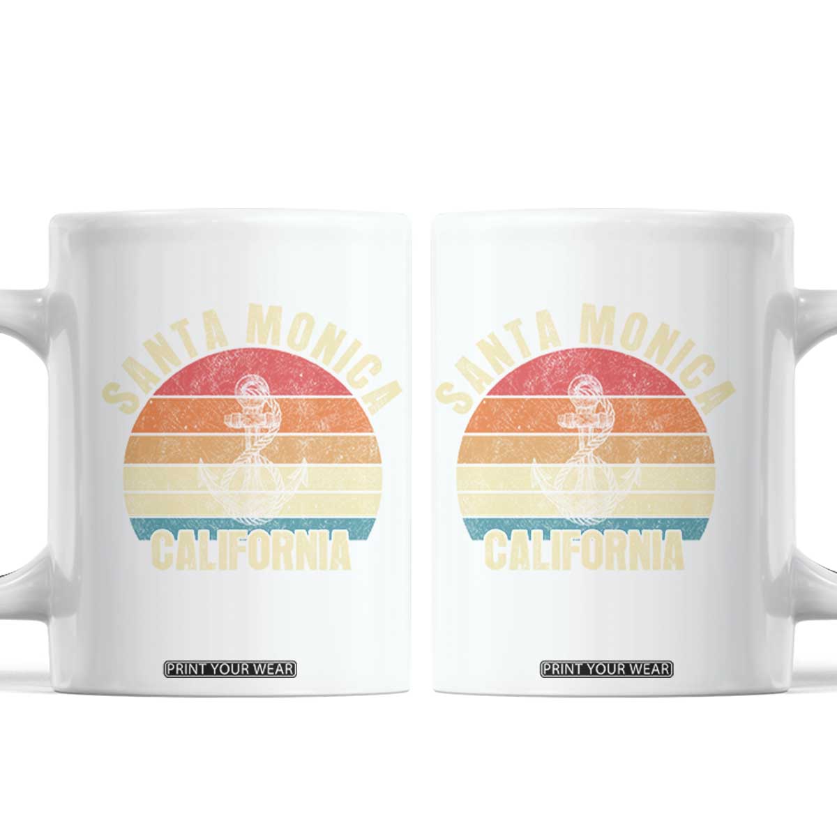 Santa Monica CA California Sunset Beach Souvenir Travel Coffee Mug