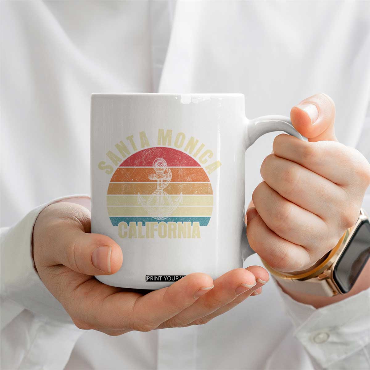 Santa Monica CA California Sunset Beach Souvenir Travel Coffee Mug