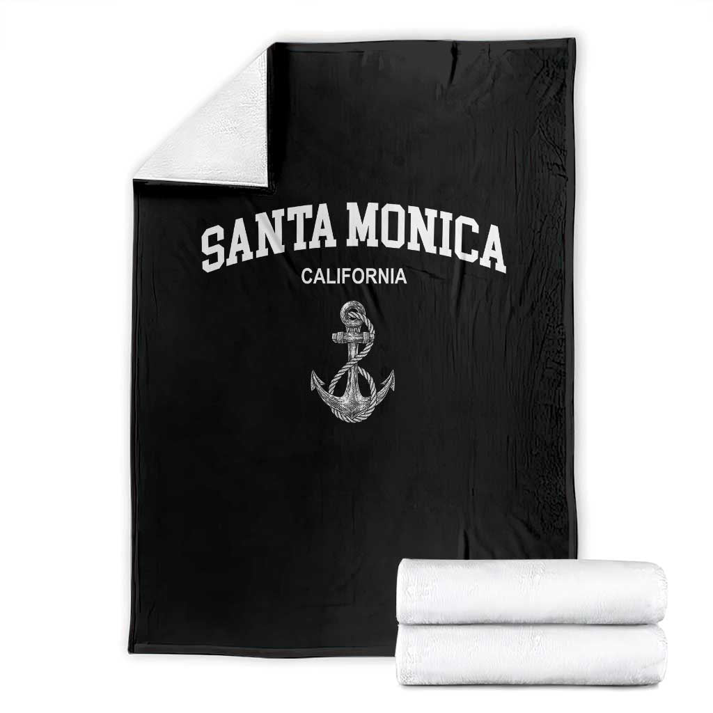 Santa Monica CA California Travel Souvenir Throw Blanket TS14 Black Print Your Wear