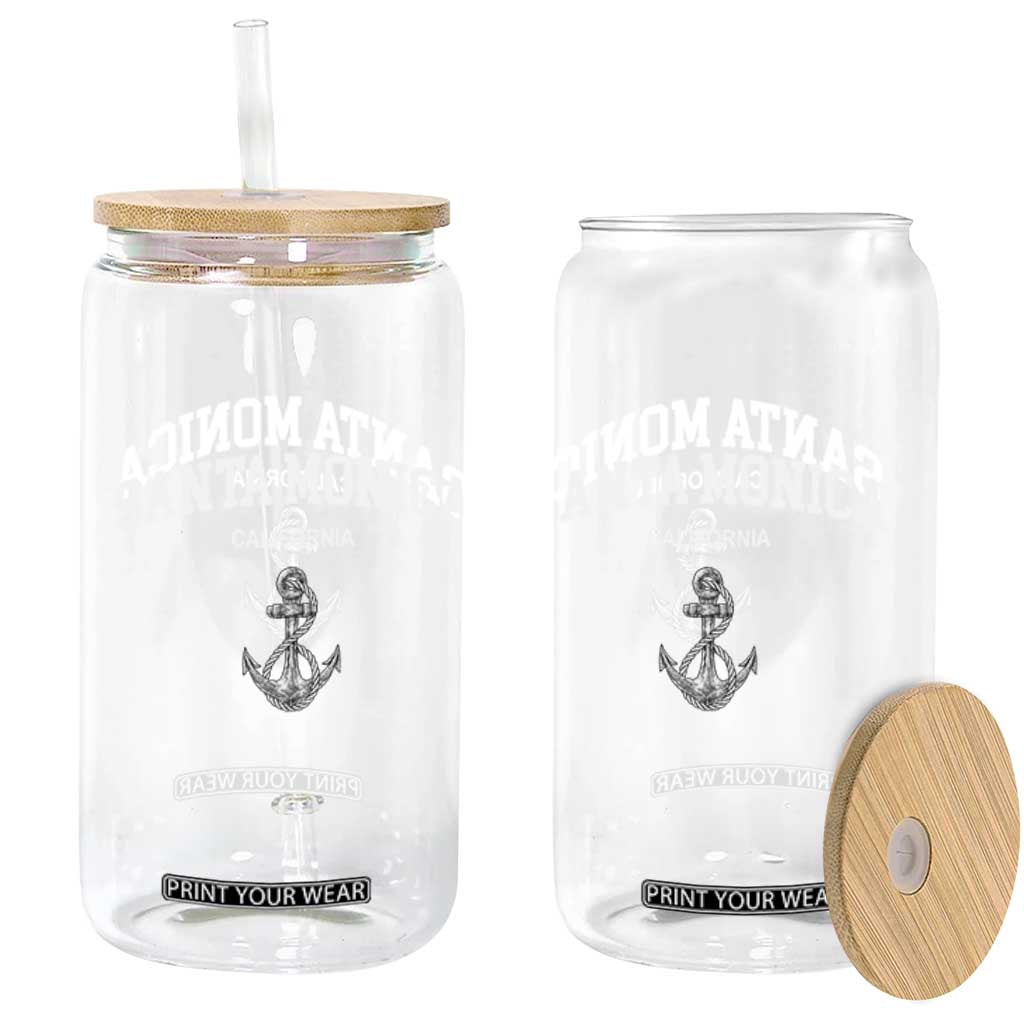 Santa Monica CA California Travel Souvenir Glass Can TS14 Print Your Wear