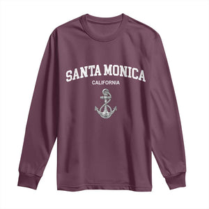 Santa Monica CA California Travel Souvenir Long Sleeve Shirt TS14 Maroon Print Your Wear