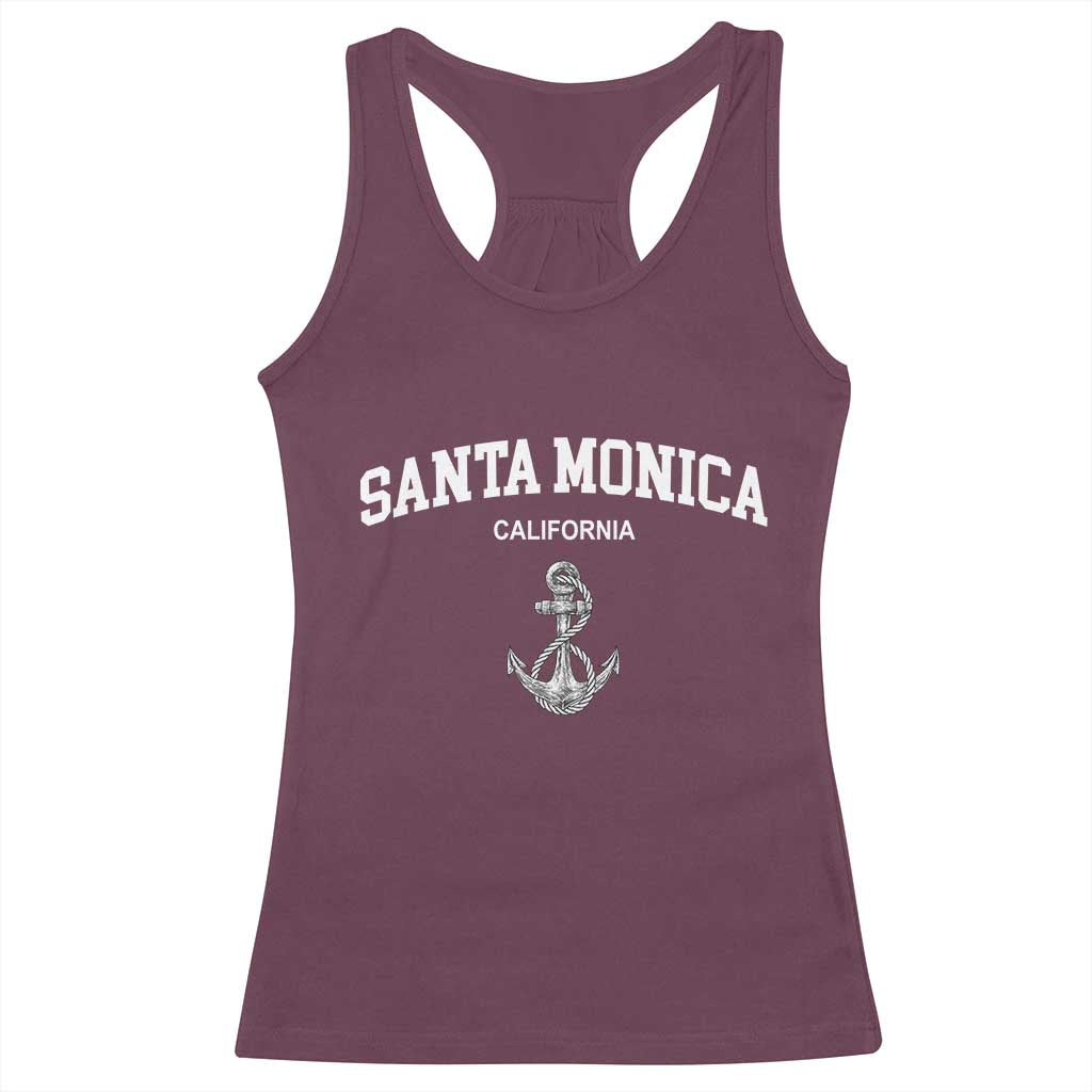 Santa Monica CA California Travel Souvenir Racerback Tank Top TS14 Maroon Print Your Wear