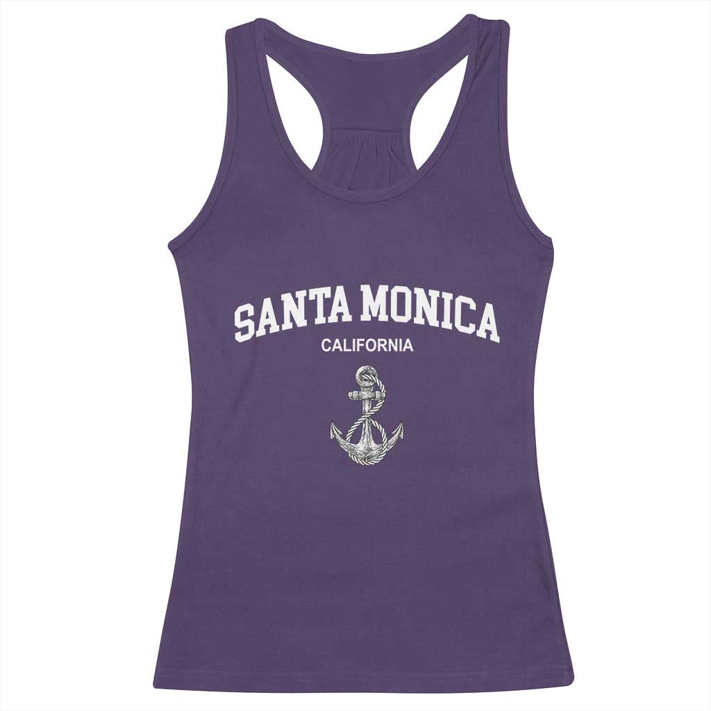 Santa Monica CA California Travel Souvenir Racerback Tank Top TS14 Purple Print Your Wear