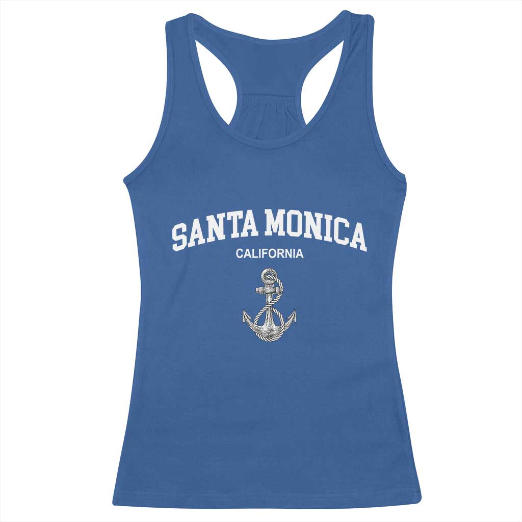 Santa Monica CA California Travel Souvenir Racerback Tank Top TS14 Royal Blue Print Your Wear