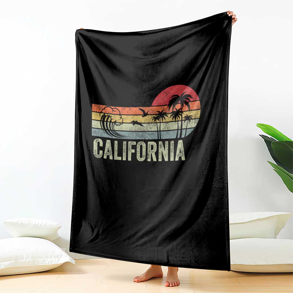 Retro California Beach Shirt, Vintage Cali Sunset Tee Throw Blanket TS14 Print Your Wear