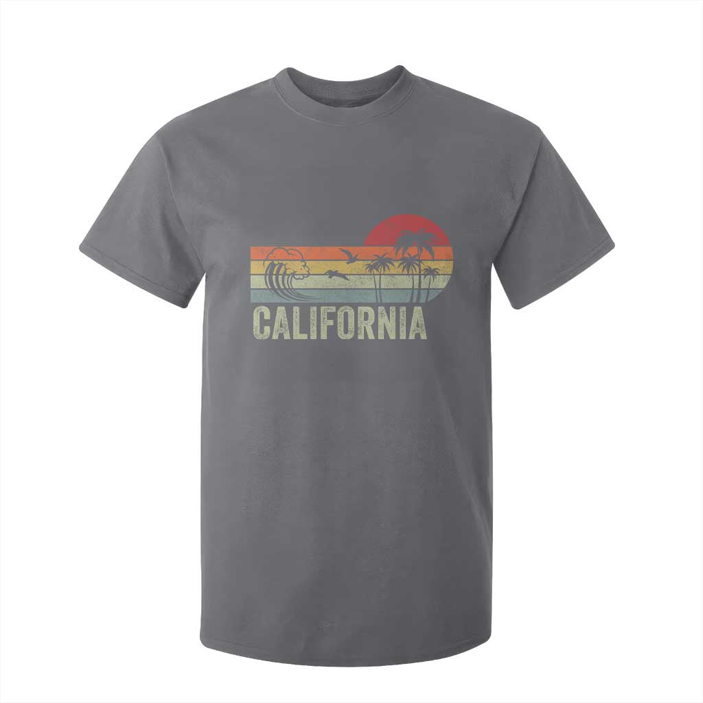 Retro California Beach Shirt, Vintage Cali Sunset Tee T Shirt For Kid TS14 Charcoal Print Your Wear
