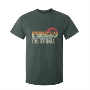 Retro California Beach Shirt, Vintage Cali Sunset Tee T Shirt For Kid TS14 Dark Forest Green Print Your Wear