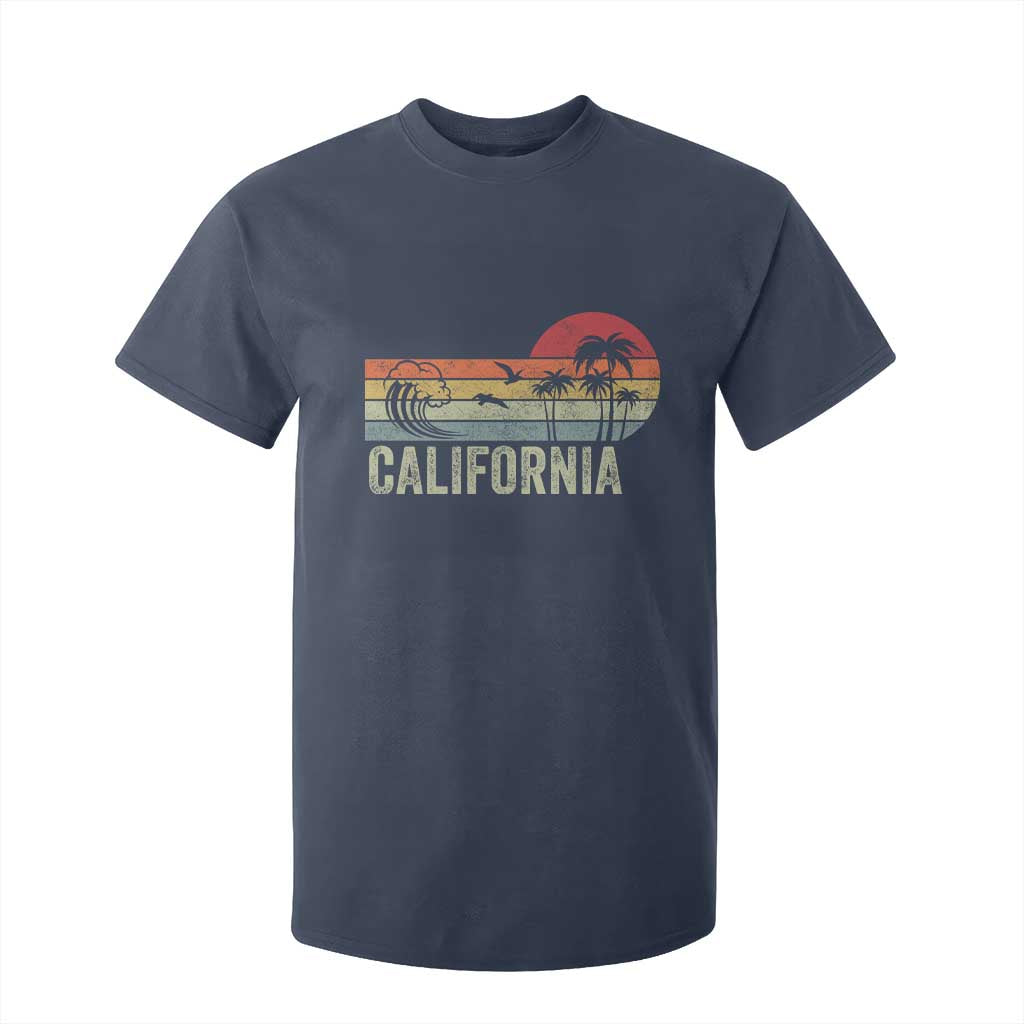 Retro California Beach Shirt, Vintage Cali Sunset Tee T Shirt For Kid TS14 Navy Print Your Wear
