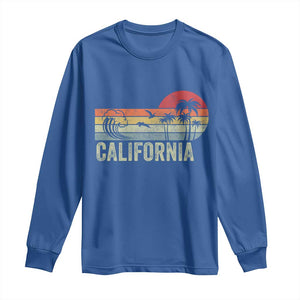 Retro California Beach Shirt, Vintage Cali Sunset Tee Long Sleeve Shirt TS14 Royal Blue Print Your Wear