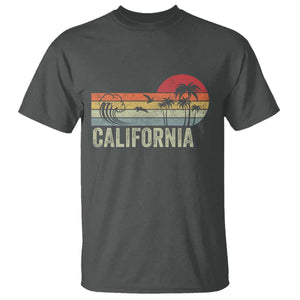 Retro California Beach Shirt, Vintage Cali Sunset Tee T Shirt TS14 Dark Heather Print Your Wear