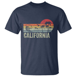 Retro California Beach Shirt, Vintage Cali Sunset Tee T Shirt TS14 Navy Print Your Wear
