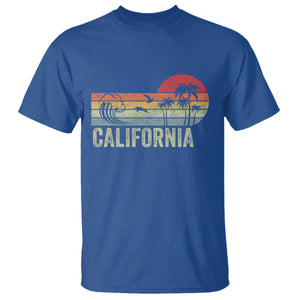 Retro California Beach Shirt, Vintage Cali Sunset Tee T Shirt TS14 Royal Blue Print Your Wear