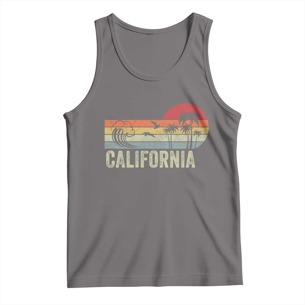 Retro California Beach Shirt, Vintage Cali Sunset Tee Tank Top TS14 Deep Heather Print Your Wear