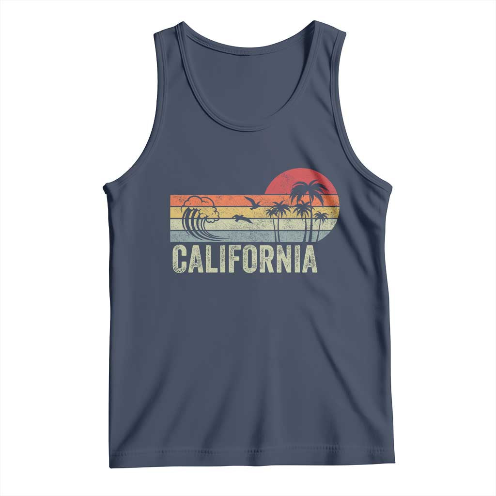 Retro California Beach Shirt, Vintage Cali Sunset Tee Tank Top TS14 Navy Print Your Wear
