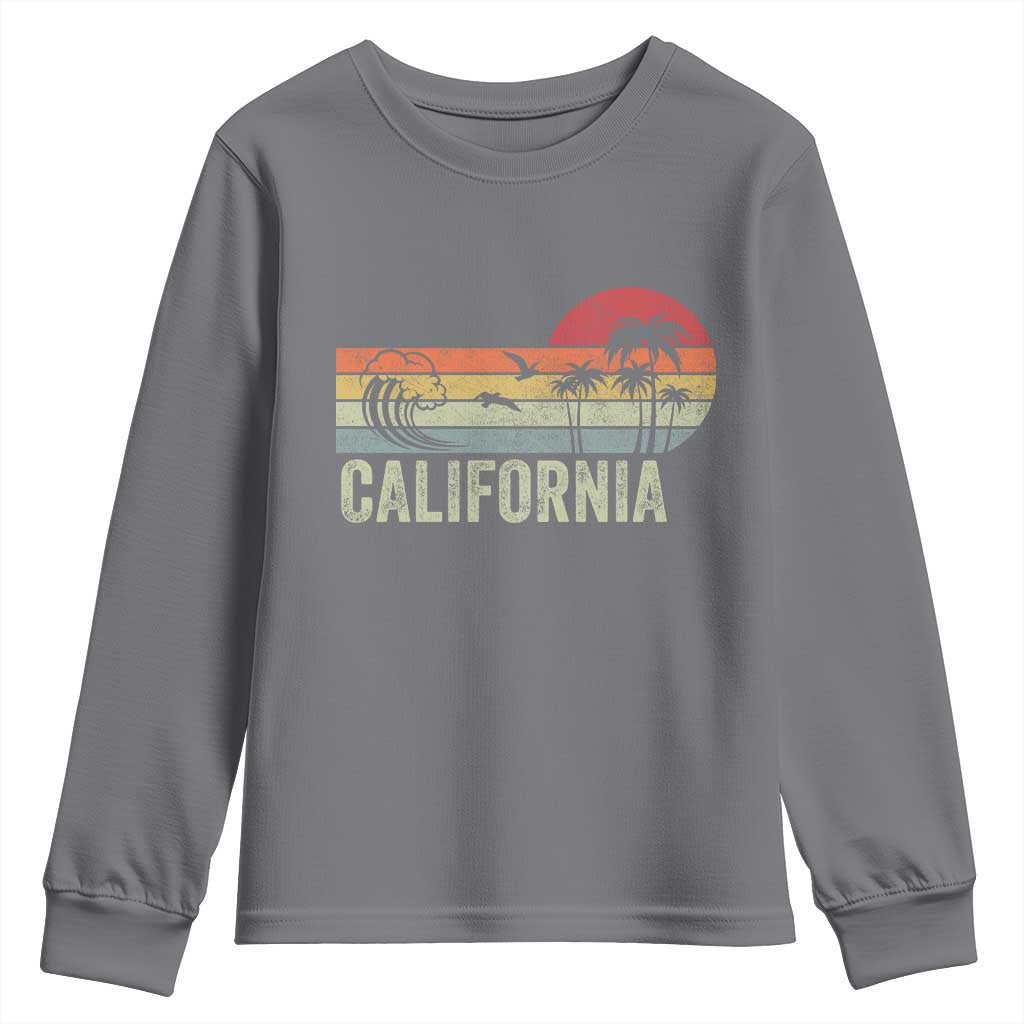 Retro California Beach Shirt, Vintage Cali Sunset Tee Youth Sweatshirt TS14 Charcoal Print Your Wear