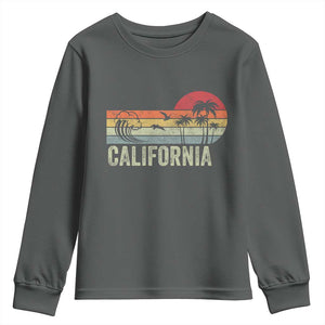 Retro California Beach Shirt, Vintage Cali Sunset Tee Youth Sweatshirt TS14 Dark Heather Print Your Wear