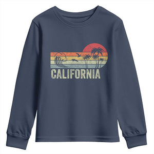 Retro California Beach Shirt, Vintage Cali Sunset Tee Youth Sweatshirt TS14 Navy Print Your Wear