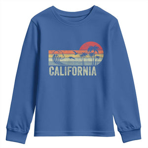 Retro California Beach Shirt, Vintage Cali Sunset Tee Youth Sweatshirt TS14 Royal Blue Print Your Wear