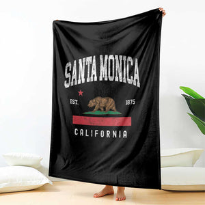 Santa Monica California Flag CA Vintage Established Sports Throw Blanket TS14 Print Your Wear