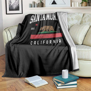 Santa Monica California Flag CA Vintage Established Sports Throw Blanket TS14 Print Your Wear