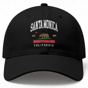 Santa Monica California Flag CA Vintage Established Sports Baseball Cap TS14 Print Your Wear