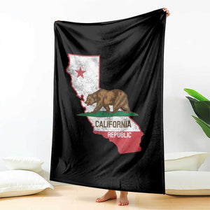 California Republic Cali Map Flag Distressed Style Throw Blanket TS14 Print Your Wear