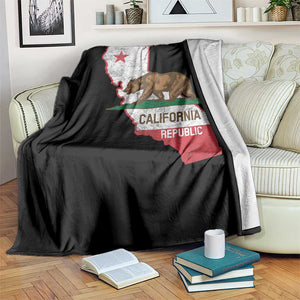 California Republic Cali Map Flag Distressed Style Throw Blanket TS14 Print Your Wear