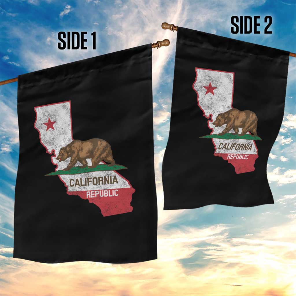 California Republic Cali Map Flag Distressed Style Garden Flag TS14 Print Your Wear