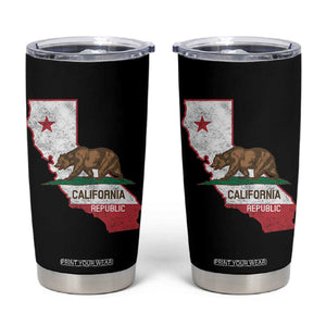 California Republic Cali Map Flag Distressed Style Tumbler Cup TS14 Black Print Your Wear