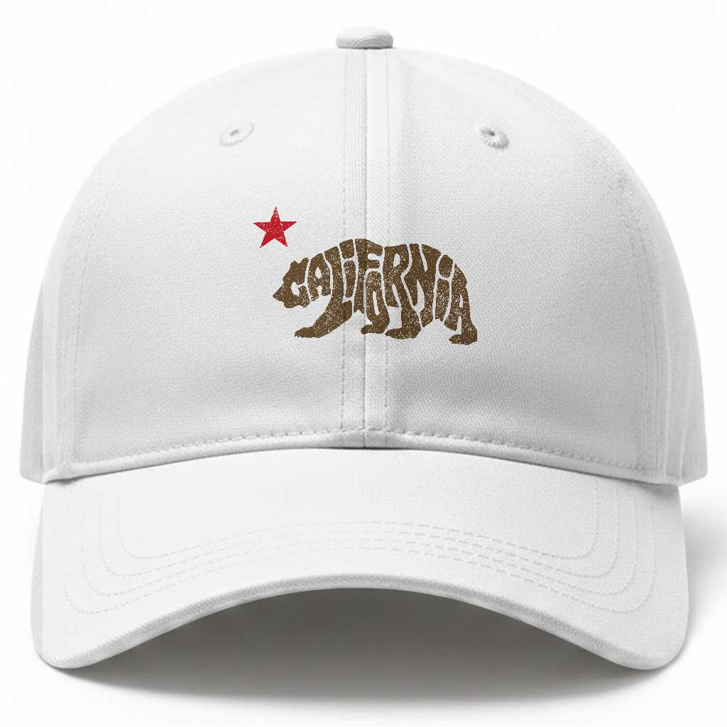 California The Golden State Bear Flag San Francisco Baseball Cap