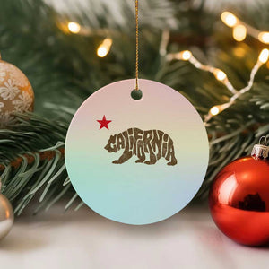 California The Golden State Bear Flag San Francisco Ceramic Ornament