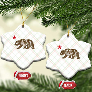 California The Golden State Bear Flag San Francisco Ceramic Ornament