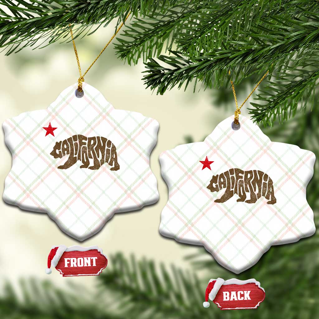 California The Golden State Bear Flag San Francisco Ceramic Ornament